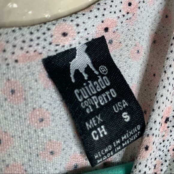 Cuidado con el perro tank floral polka dot pink black - Picture 5 of 6